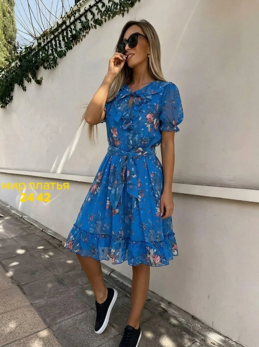 Платье шифон с подкладка — фото 4
