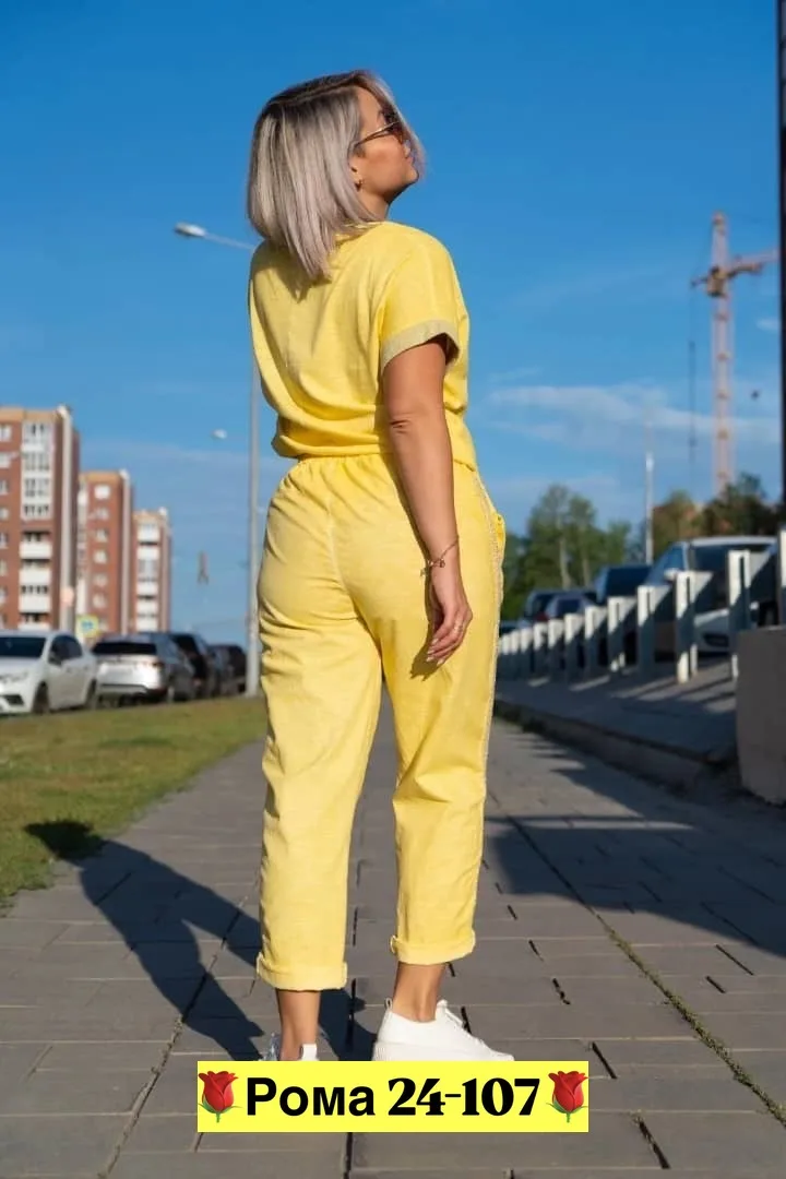 Костюм двойка из материала Санта лён хлопок — фото 7