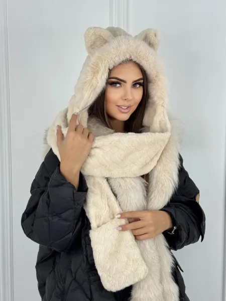 Шапка+снуд+варежки зимние — фото 4