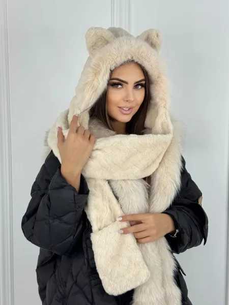 Шапка+снуд+варежки зимние — фото 28