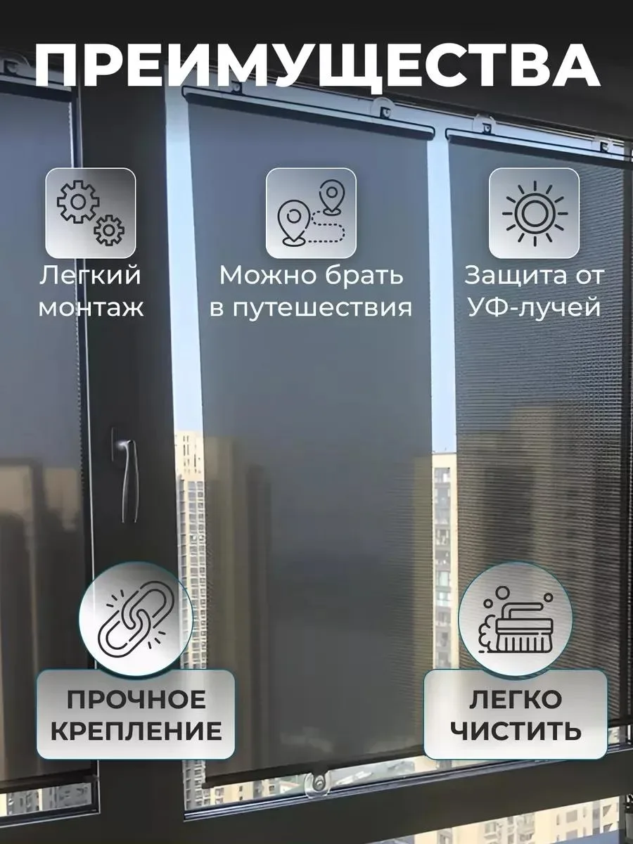 Кошелёк Навесные рулонные жалюзи-шторы на присосках — фото 3