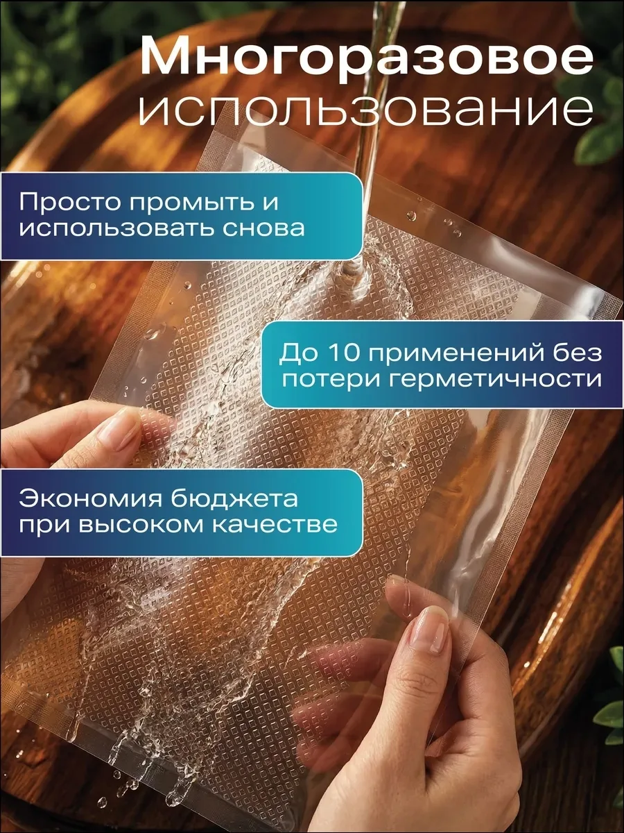 Пакеты для вакууматора рифленые пищевые 25× — фото 3