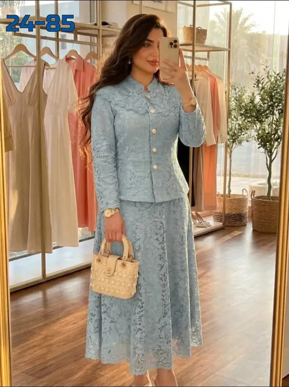 Костюм кружево на подкладке Голубой — фото 5
