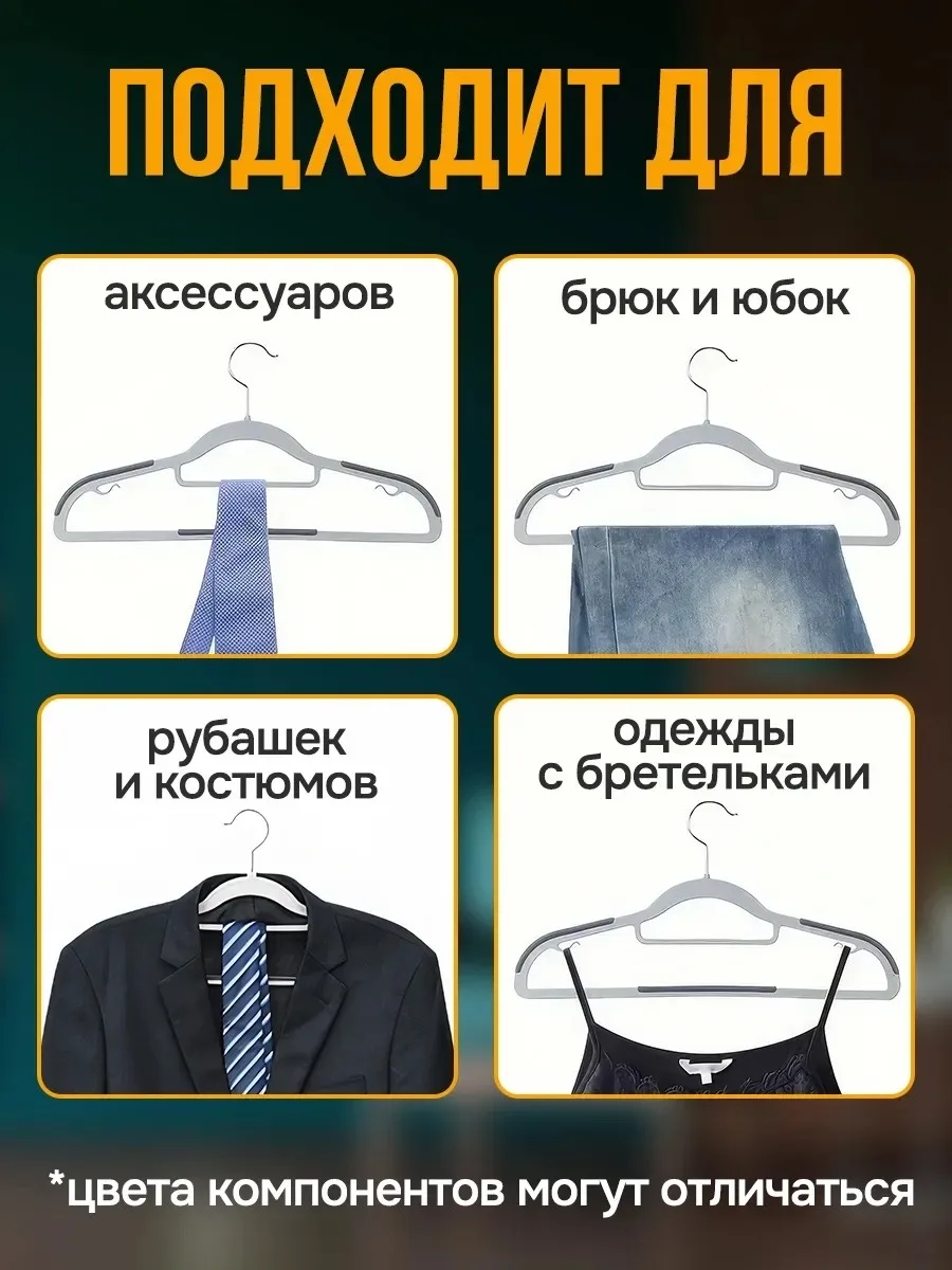 Вешалки плечики антискользящие для одежды — фото 6