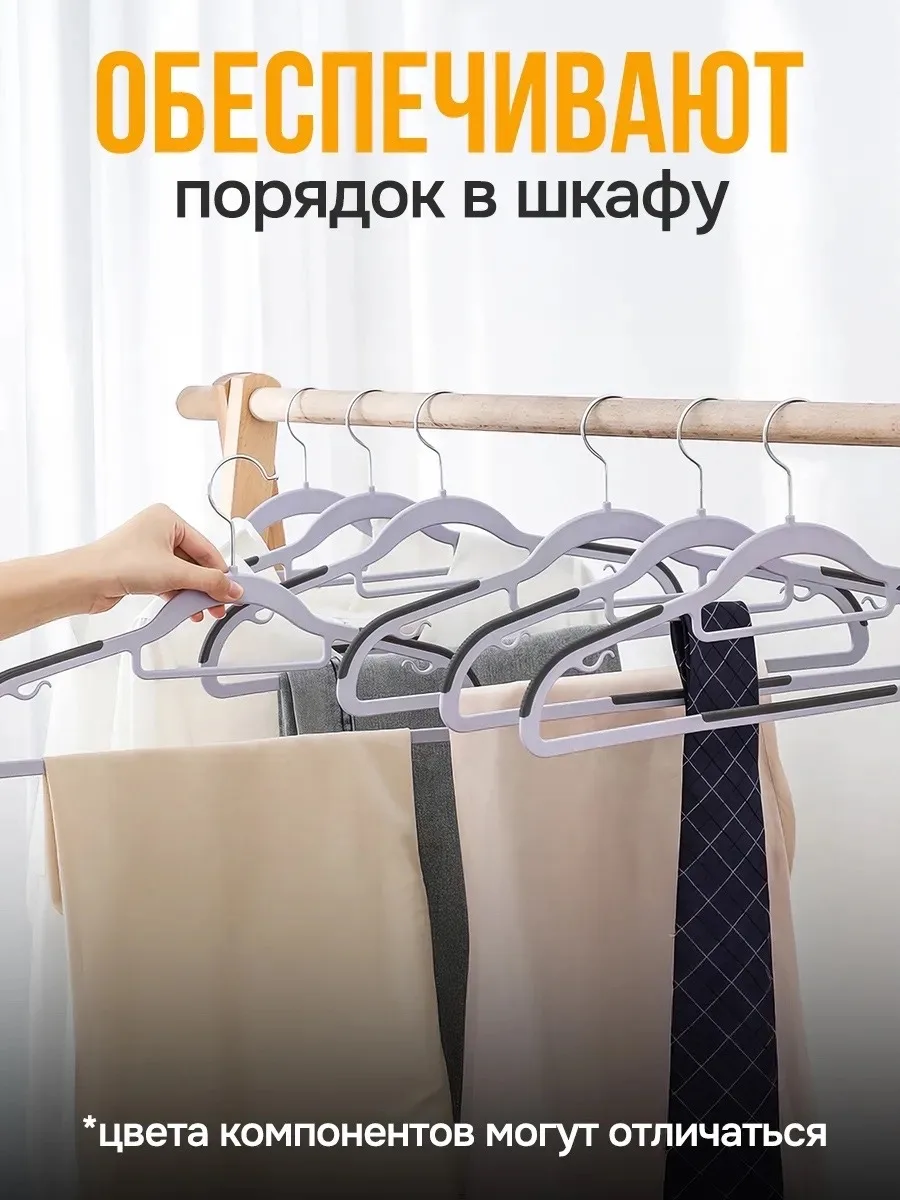 Вешалки плечики антискользящие для одежды — фото 7