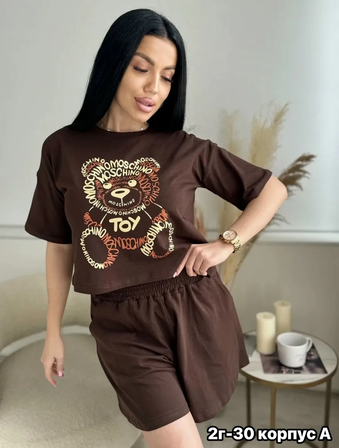 Пижама шорты из хлопка — фото 4