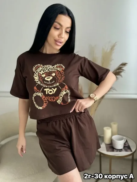 Пижама шорты из хлопка — фото 9