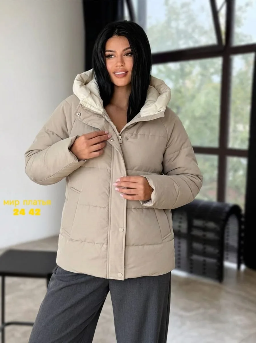 Куртка из холлофайбера, утеплённая, подходит для прохладной погоды — фото 4