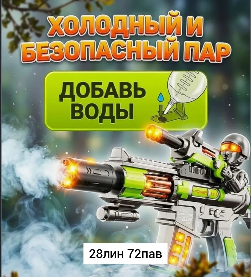 Автомат детский со звуком светом и с дымом оружие автомат игрушечный — фото 1