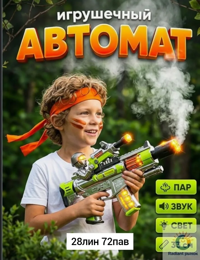 Автомат детский со звуком светом и с дымом оружие автомат игрушечный — фото 7
