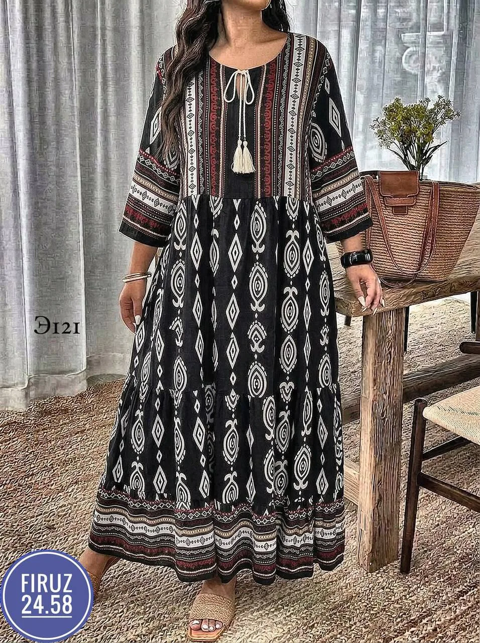 Платье из хлопка и льна — фото 1