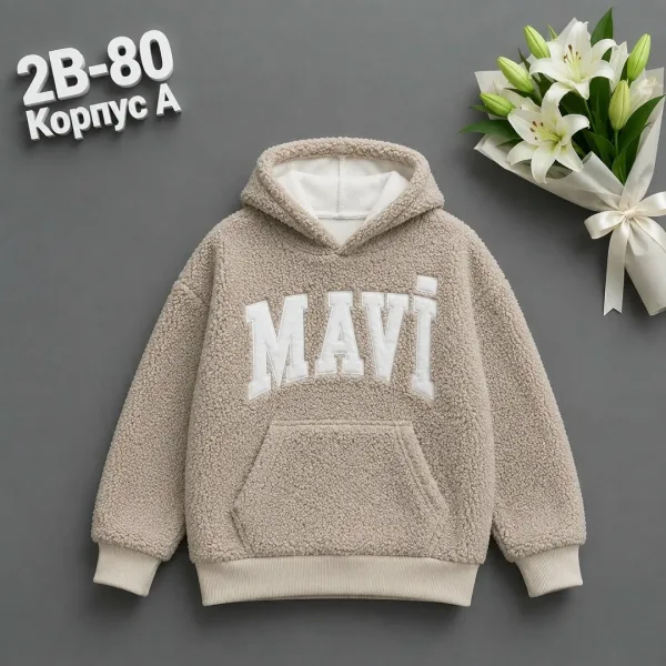 Тёплая кофта с начёсом из качественного материала — фото 1
