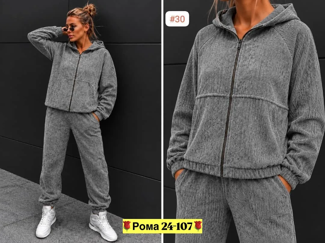 Женский костюм двойка из плотного микровельвета — фото 9