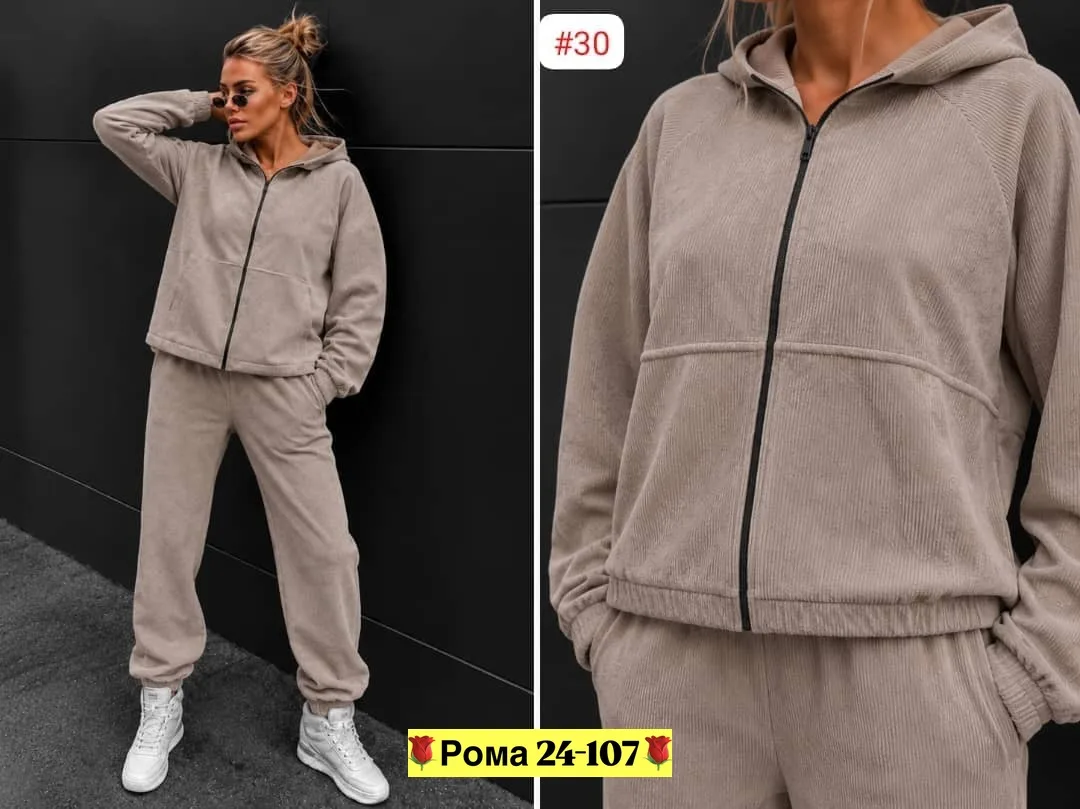 Женский костюм двойка из плотного микровельвета — фото 12