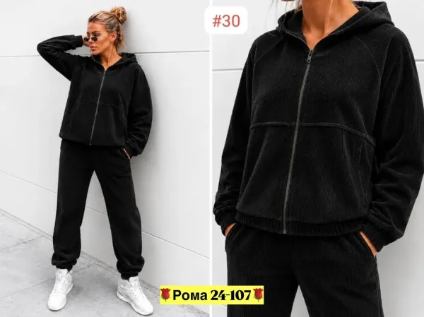 Женский костюм двойка из плотного микровельвета — фото 11