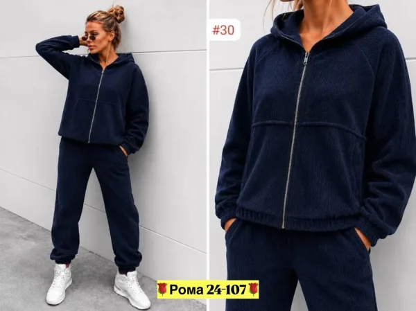 Женский костюм двойка из плотного микровельвета — фото 13