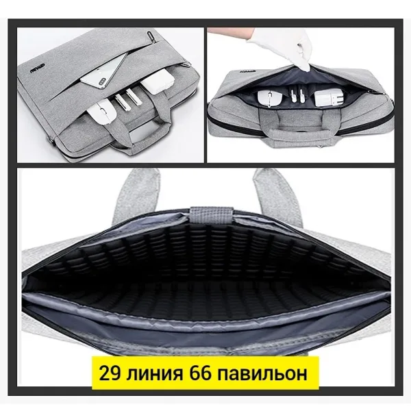 Сумка на пояс из ткани оксфорд серая — фото 16