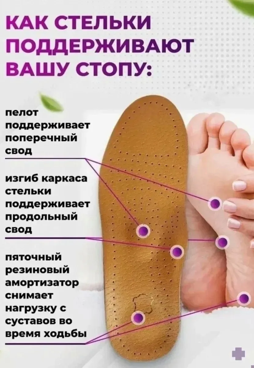 Тапки Стельки супинаторы из износостойкой кожи — фото 4