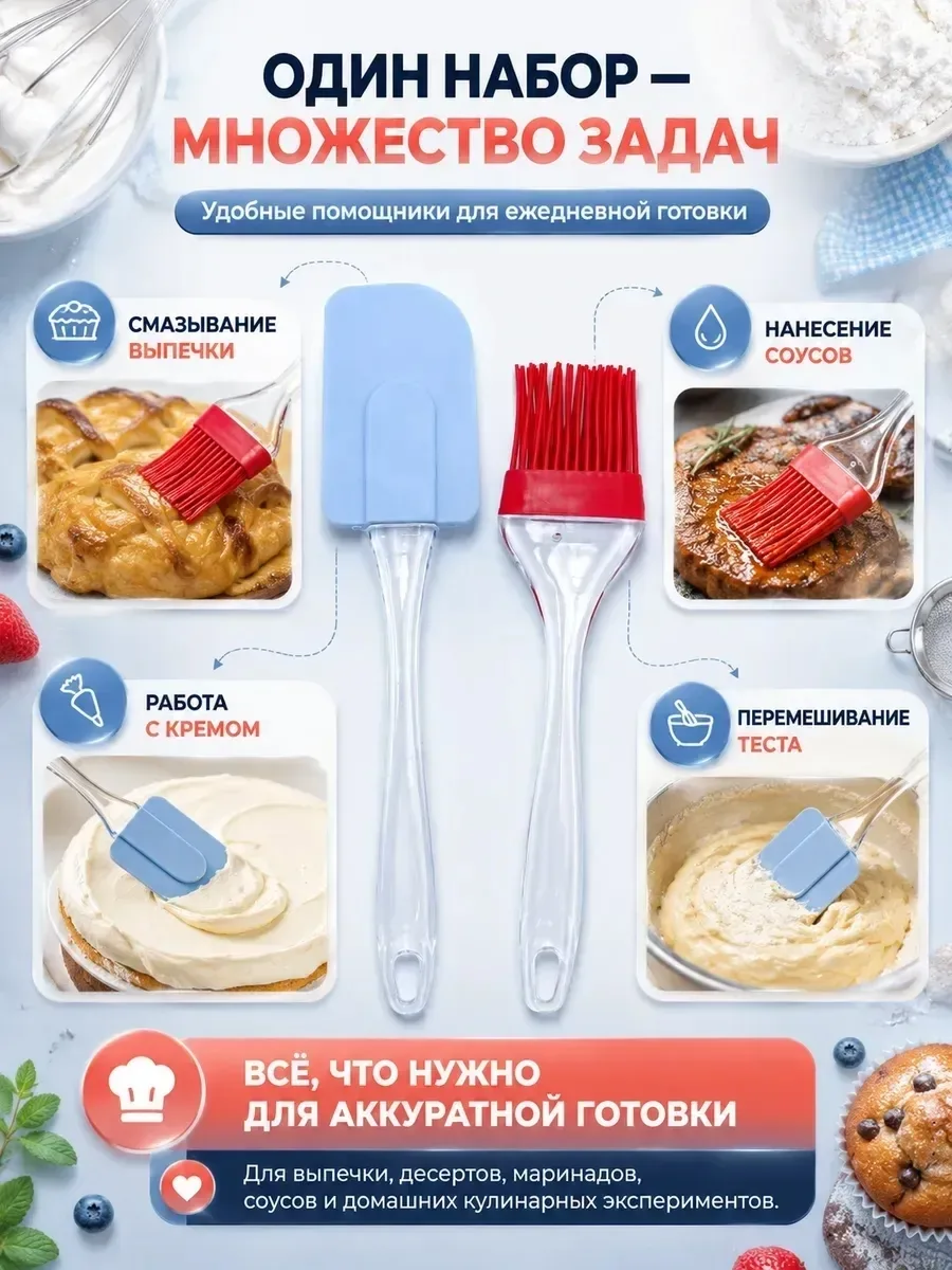 Набор кухонный : кисточка + лопатка — фото 2