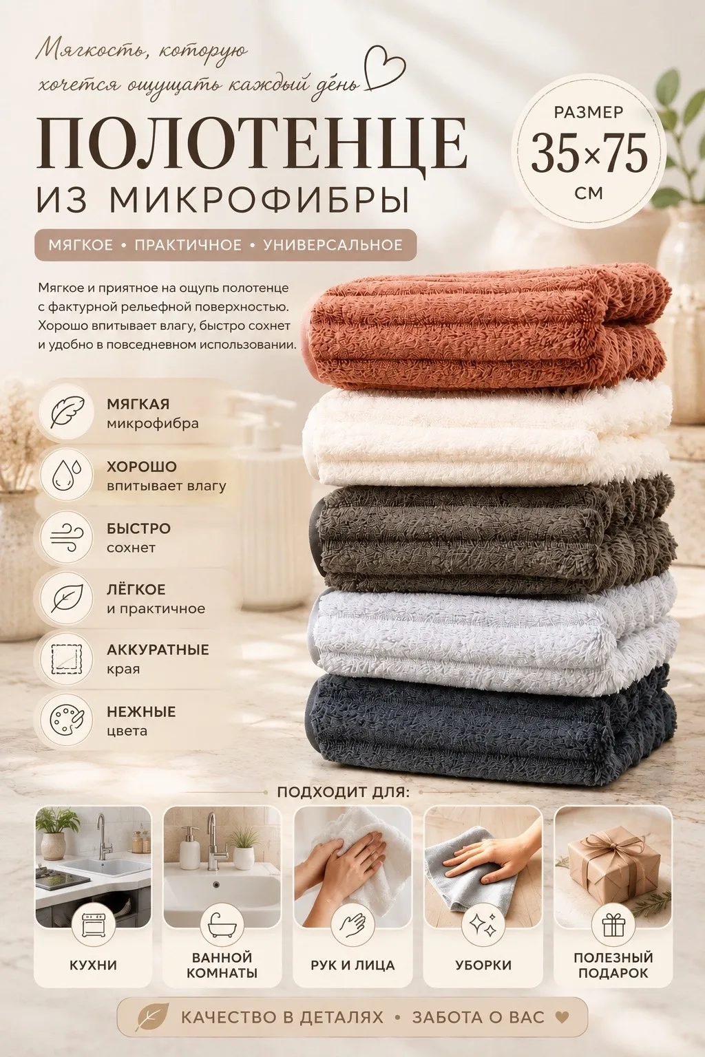 Свитер Полотенце из микрофибры 35×, микрофибра — фото 1