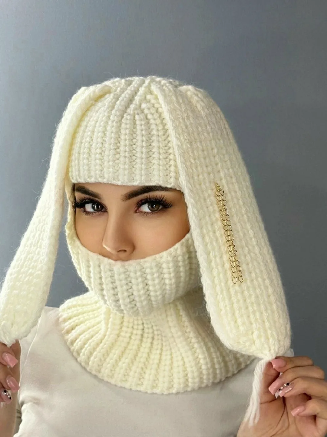 Женская шапки зайчик ушанка — фото 8