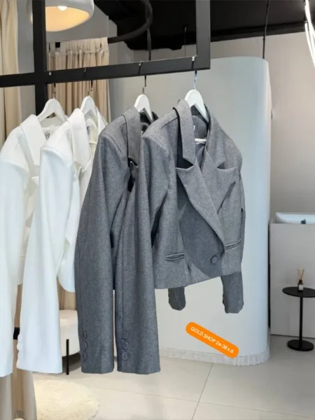 Пиджак Trend Cropped, темно-синий, шоколад, серый, белый, черный — фото 5