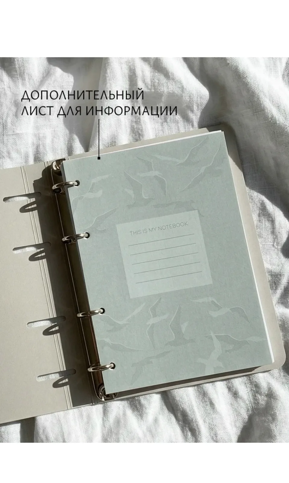 Тетрадь на кольцах со сменным блоком А5 FLYING BIRDS — фото 3