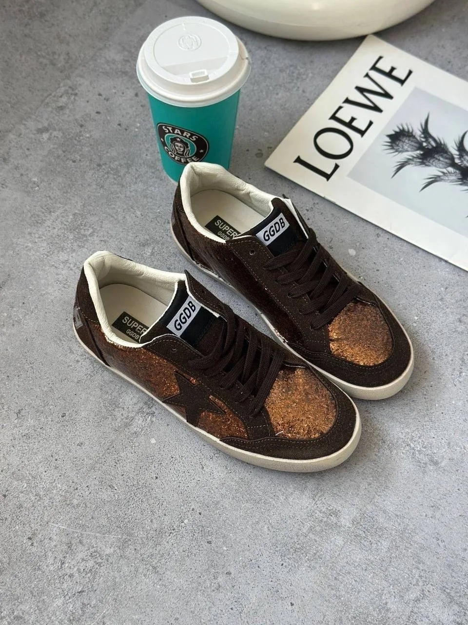 Кеды Кроссы Golden Goose Золотой — фото 4