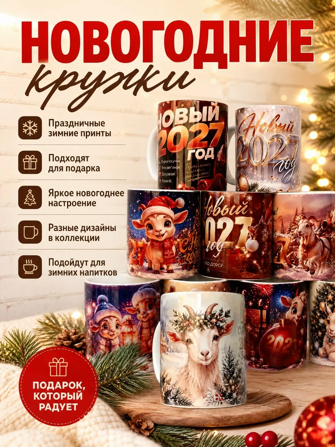 Посуда Новогодняя кружка — фото 1