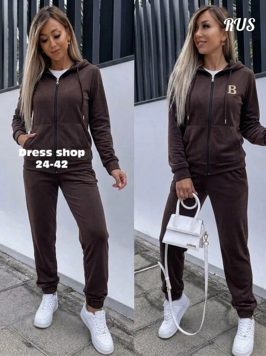 Женский спортивный костюм двойка из бамбука с начёсом — тёплый — фото 5