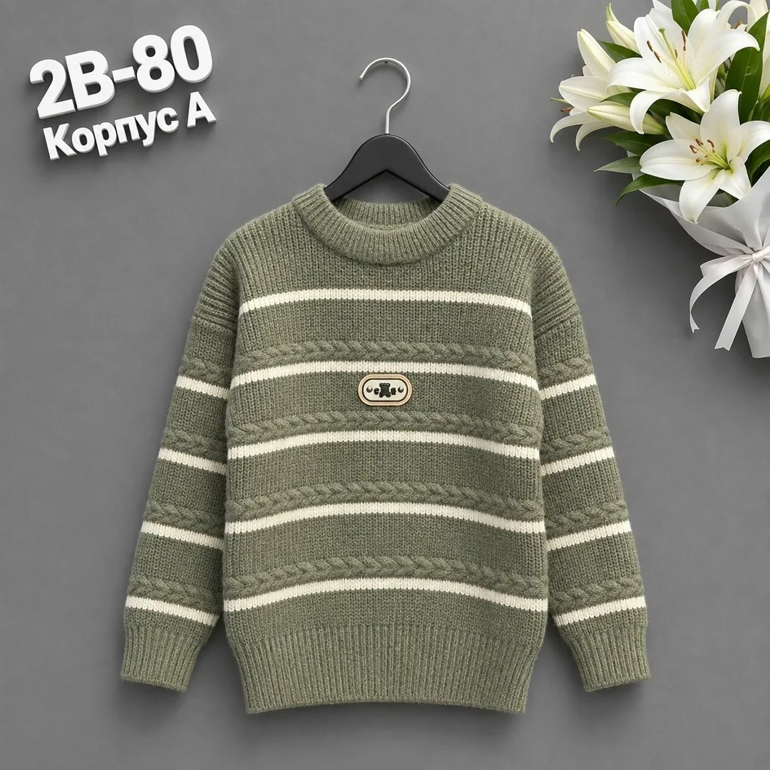 Кофта из хлопка, подходит для мальчиков ростом Свитер, х/б — фото 1
