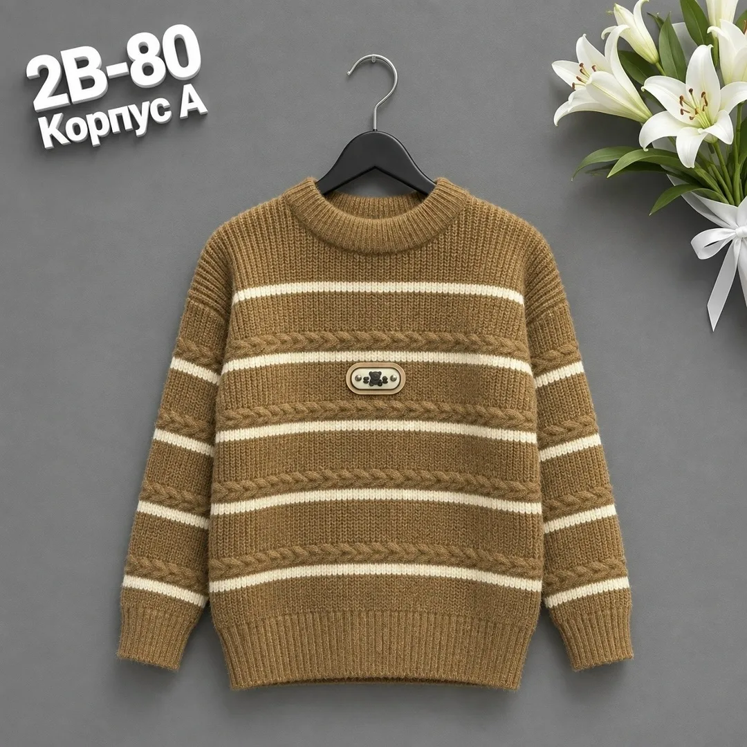 Кофта из хлопка, подходит для мальчиков ростом Свитер, х/б — фото 3