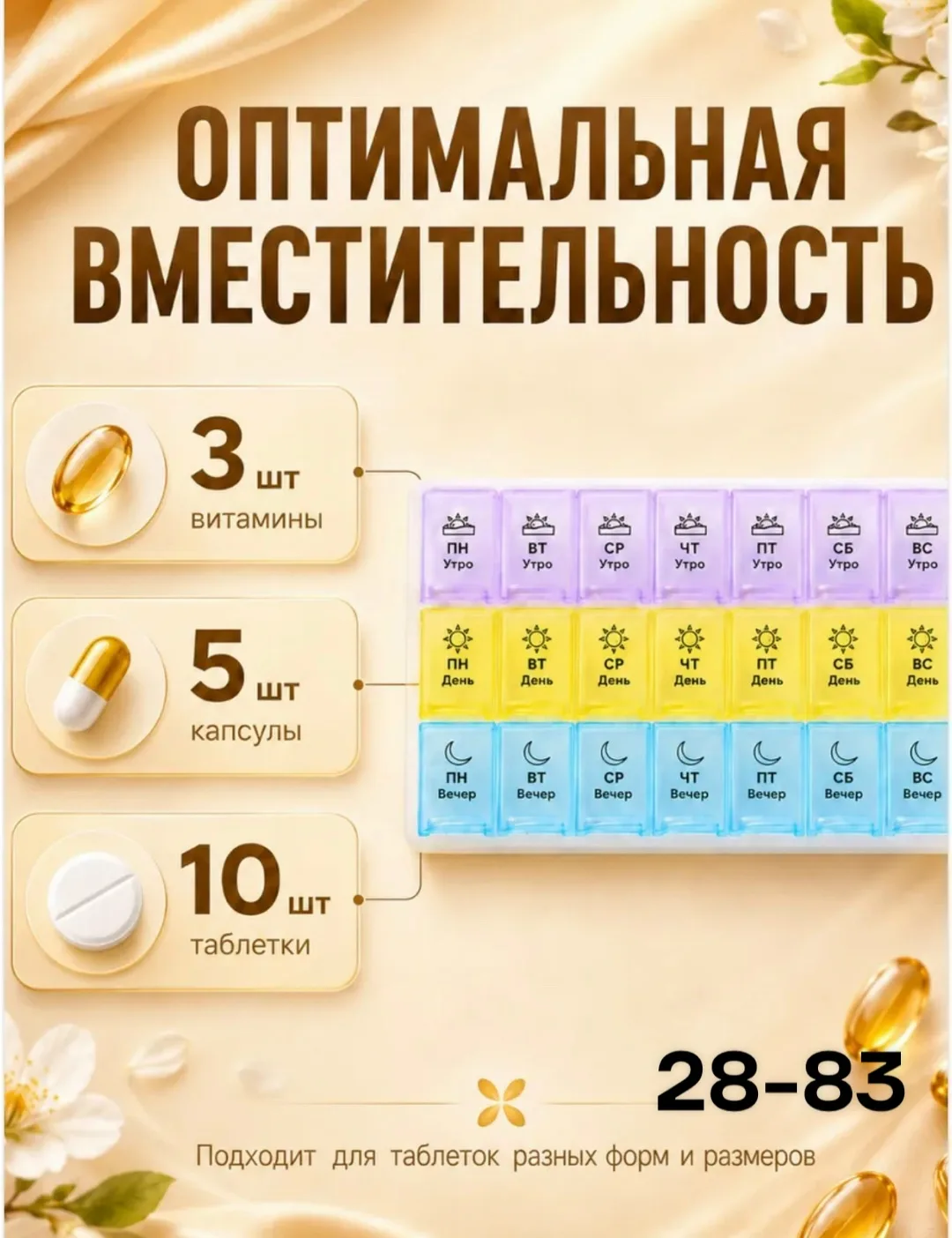 Таблетница на 7 дней 3 приема — фото 4