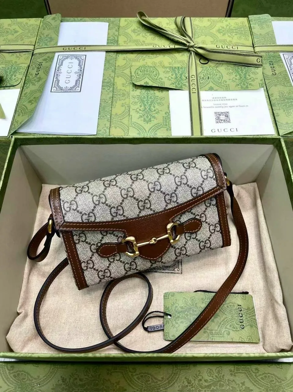 Gucci Horsebit 1955 — мини-сумка из GG Supreme — фото 1