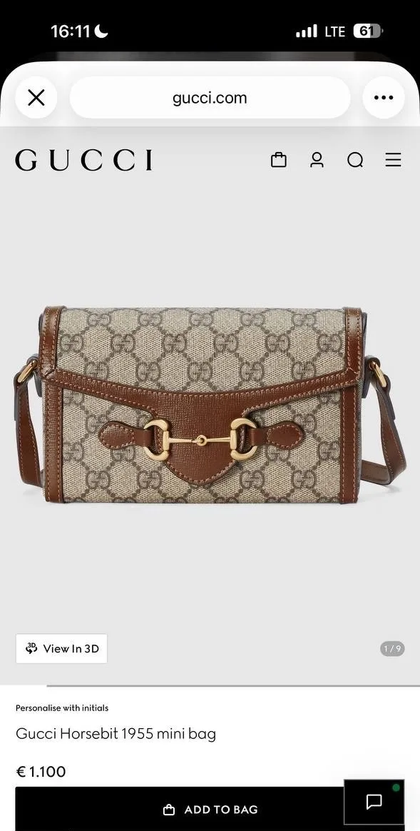 Gucci Horsebit 1955 — мини-сумка из GG Supreme — фото 11