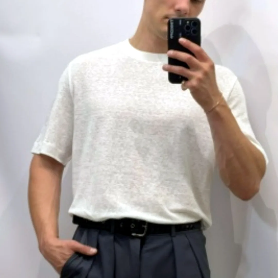 Белая футболка Zegna из натурального льна — лёгкая — фото 1