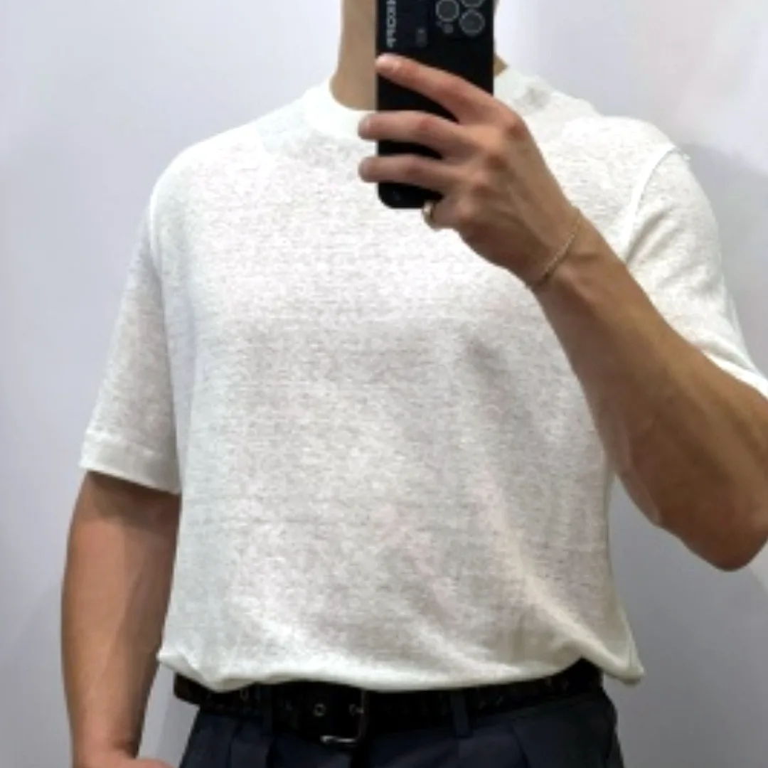 Белая футболка Zegna из натурального льна — лёгкая — фото 3