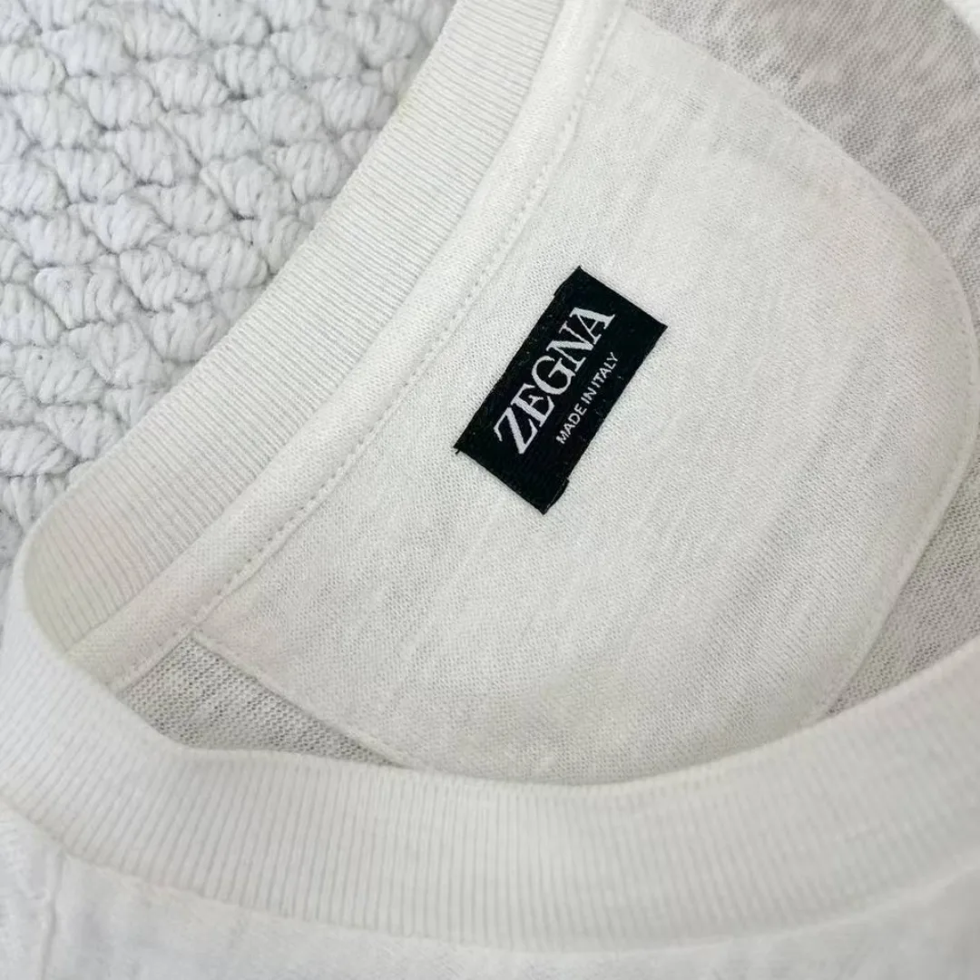 Белая футболка Zegna из натурального льна — лёгкая — фото 4