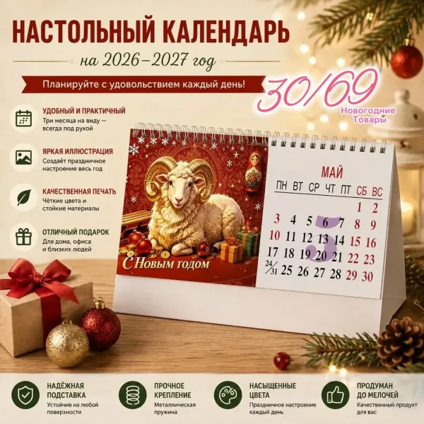 Набор из 10 новогодних календарей 2027 года — фото 1