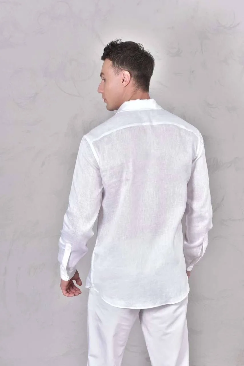 Рубашка Loro Piana из 100 льна — фото 8