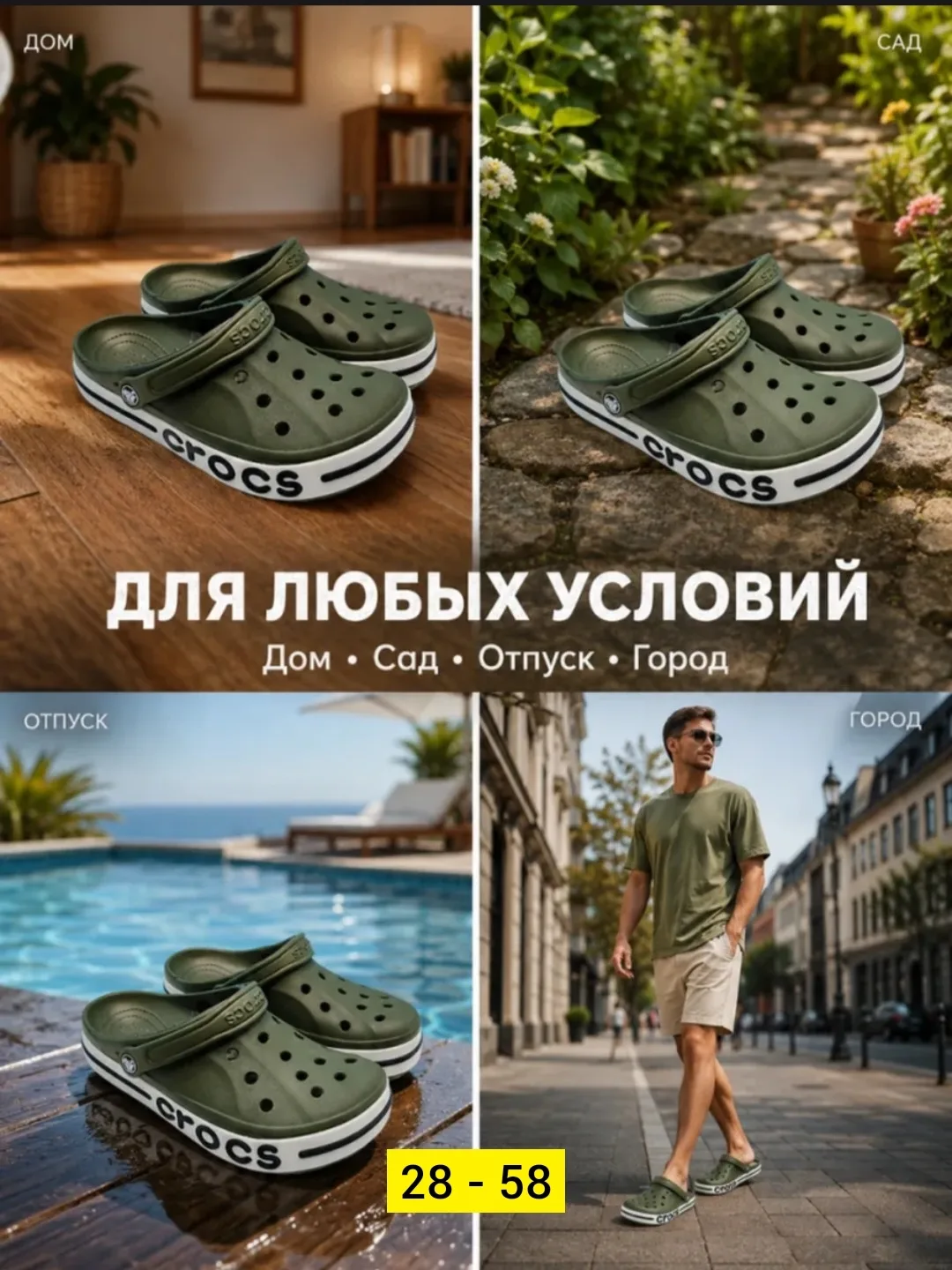 Шорты Кроксы для мужчин, экокожа — фото 4