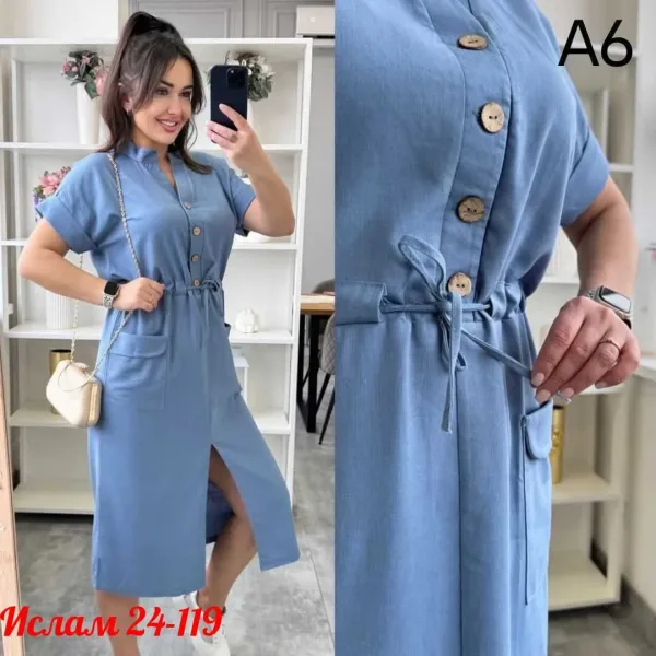 Платье лён/хлопок — фото 4