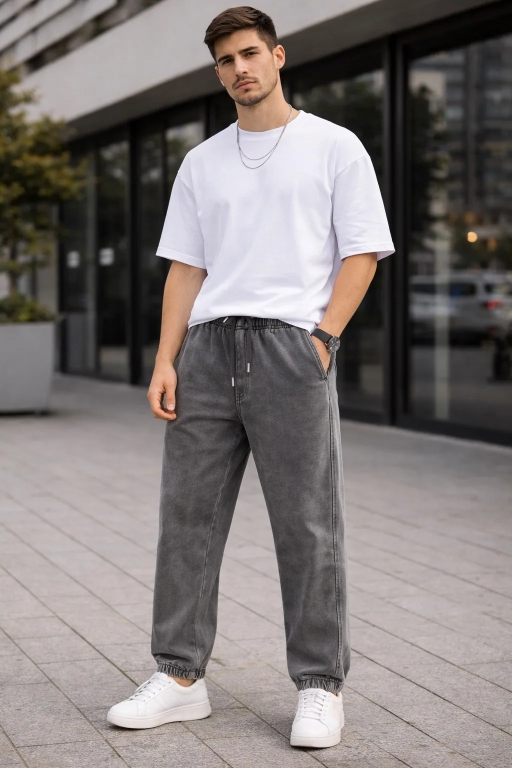 Брюки из смесового материала хлопок и полиэстер — фото 4