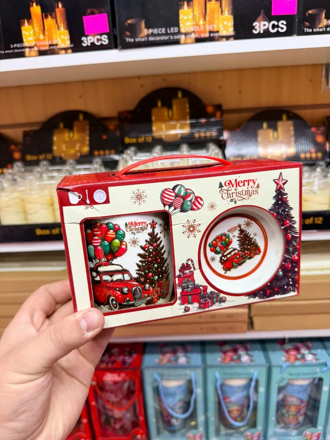 Новогодний подарочный набор керамическая кружка + ложка + крышка — фото 20