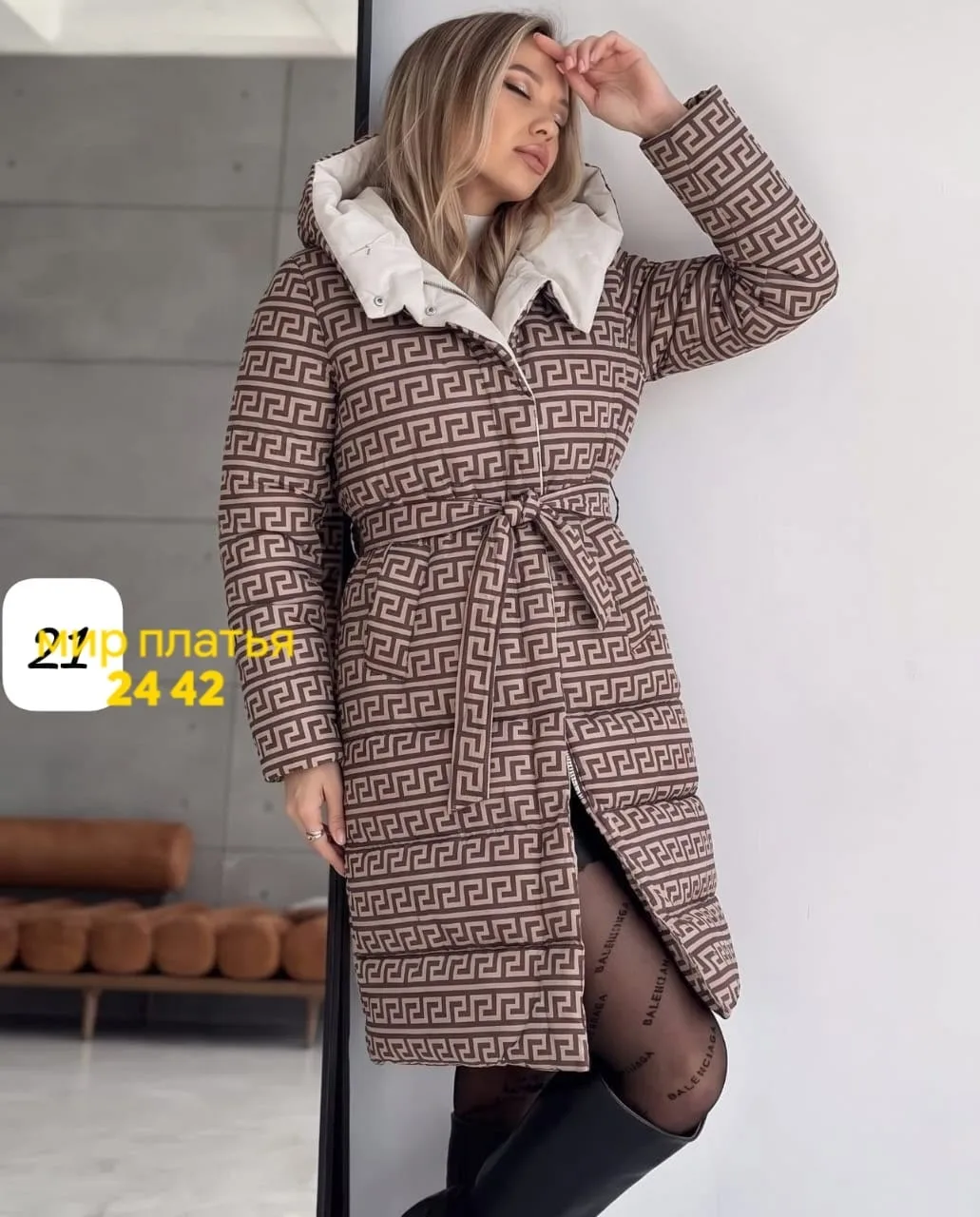 Двухсторонняя зимняя куртка 2 образа в одной синяя — фото 41