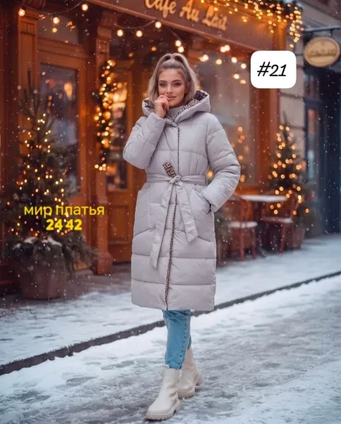 Двухсторонняя зимняя куртка 2 образа в одной синяя — фото 12