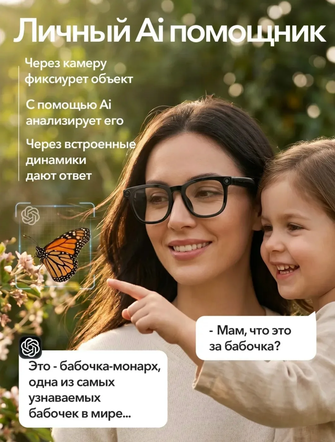 Данные умные очки с камерой видеонаблюдения smart glasses ai для операторов — фото 6