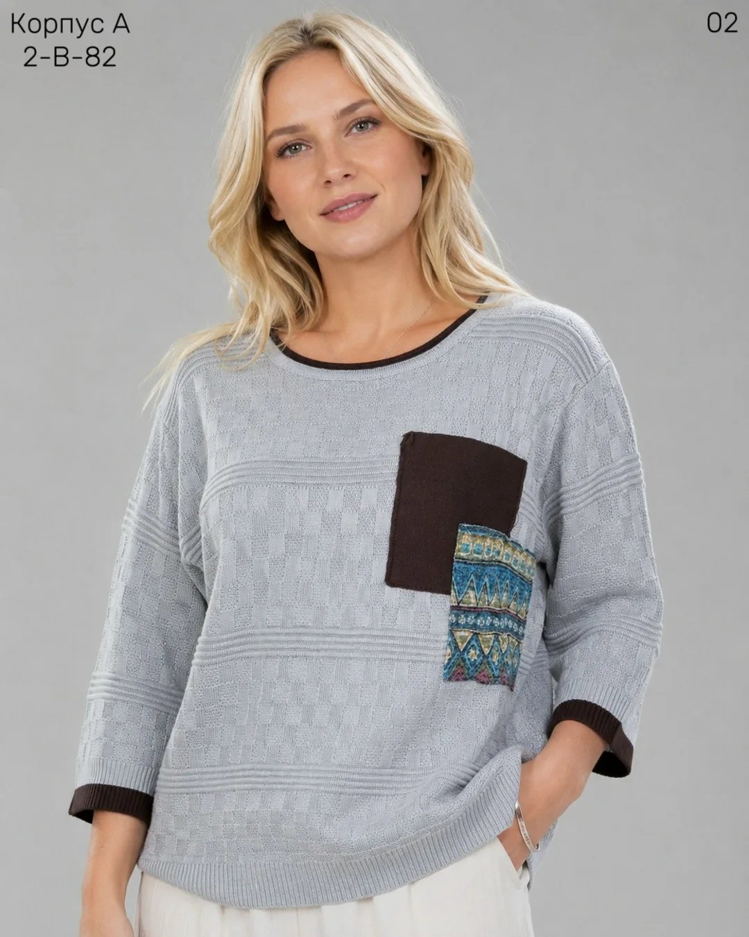 Женский свитер из смесового материала на 65 хлопок 65 COTTON, 35 POLYESTER — фото 1