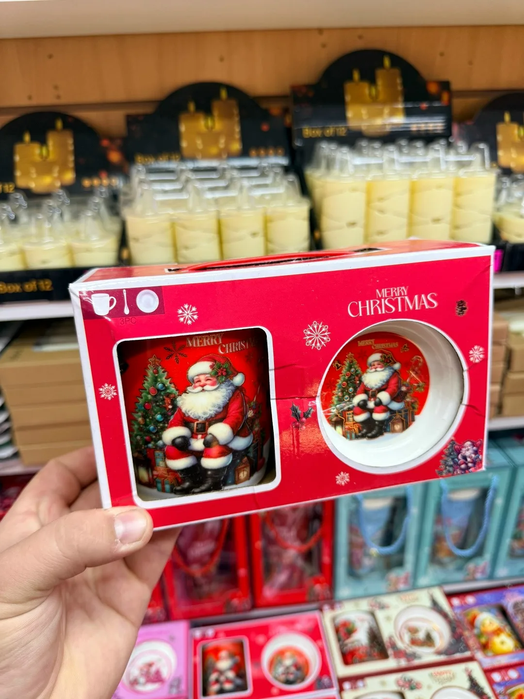 Новогодний подарочный набор керамическая кружка + ложка + крышка — фото 6