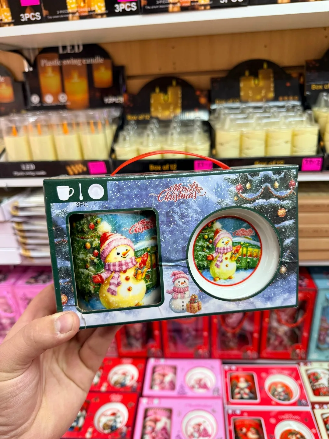 Новогодний подарочный набор керамическая кружка + ложка + крышка — фото 9